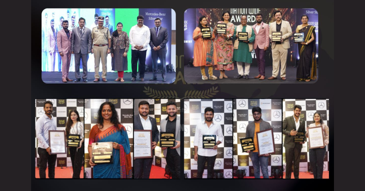 Business Mint Nation Wide Awards 2022 held at Hyderabad Collaborated with Mercedes Benz Silver Star